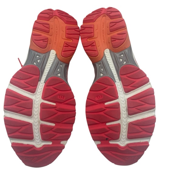 ASICS Gel Running Shoes Gray Red & Orange Womens Size 9.5 T764N - Picture 6 of 8